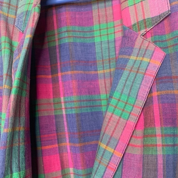 VINTAGE Item Eyes plaid, knee- length blazer - Picture 5 of 7